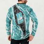 Brisbane Heat Button Sweatshirt Flaming Lightning Storm Geometric Sports Mascot Art