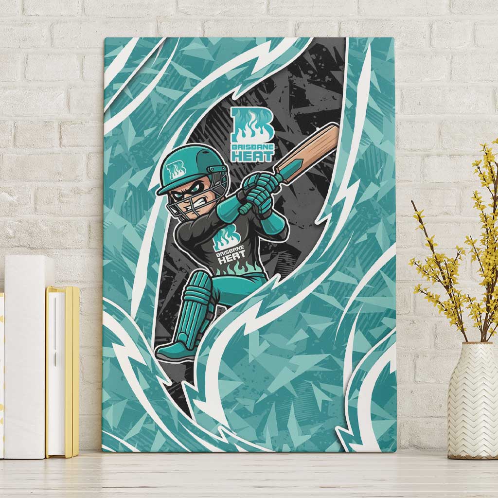 Brisbane Heat Canvas Wall Art Flaming Lightning Storm Geometric Sports Mascot Art