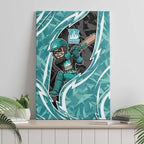 Brisbane Heat Canvas Wall Art Flaming Lightning Storm Geometric Sports Mascot Art