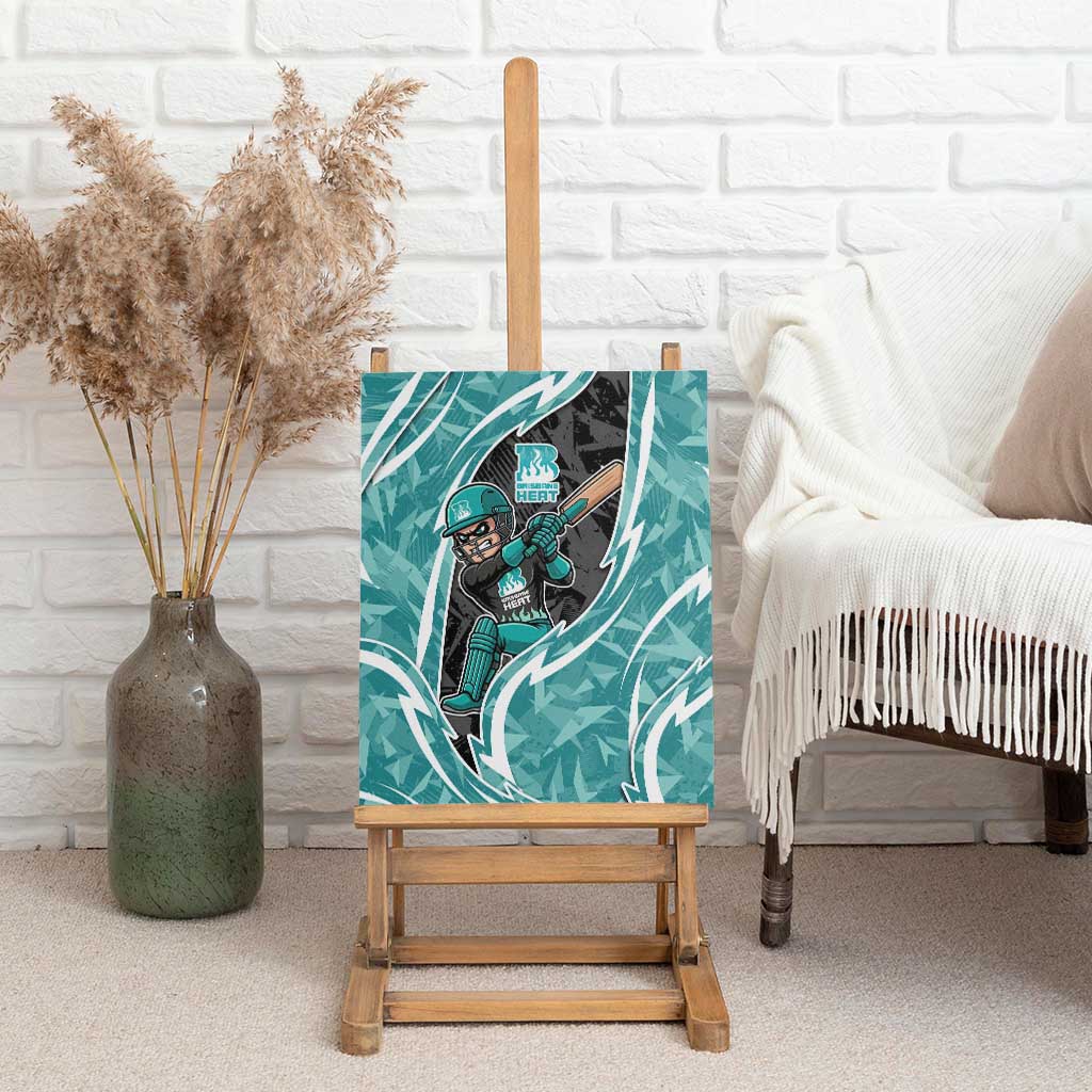 Brisbane Heat Canvas Wall Art Flaming Lightning Storm Geometric Sports Mascot Art