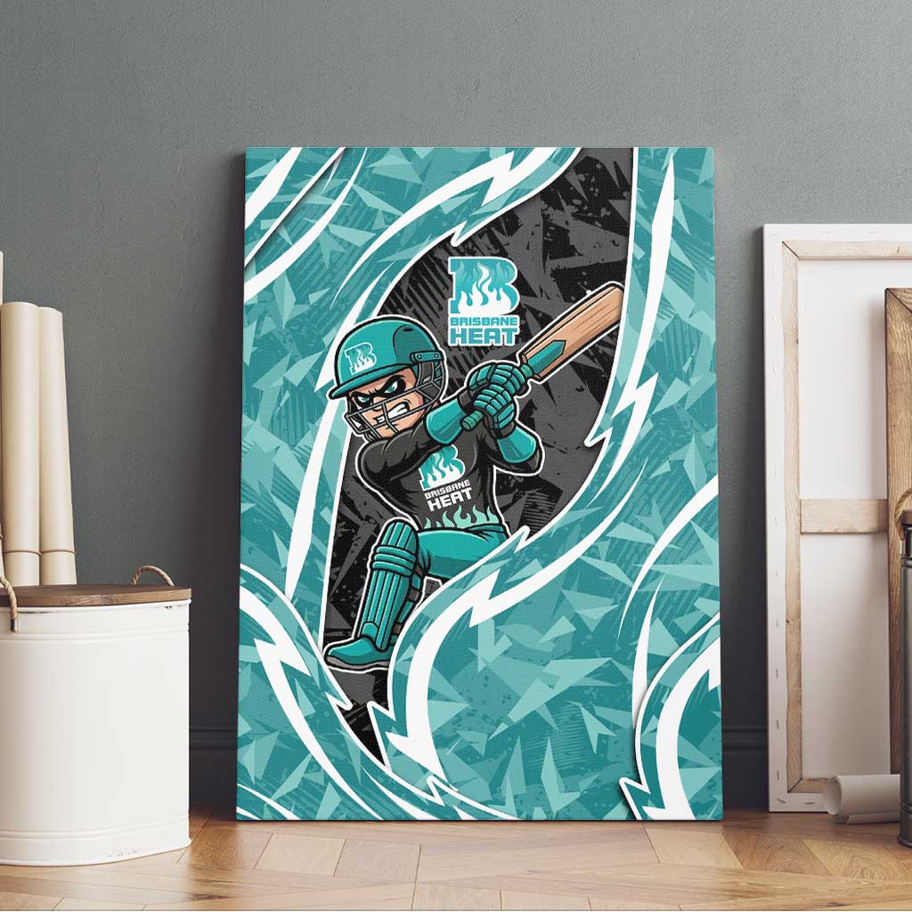 Brisbane Heat Canvas Wall Art Flaming Lightning Storm Geometric Sports Mascot Art
