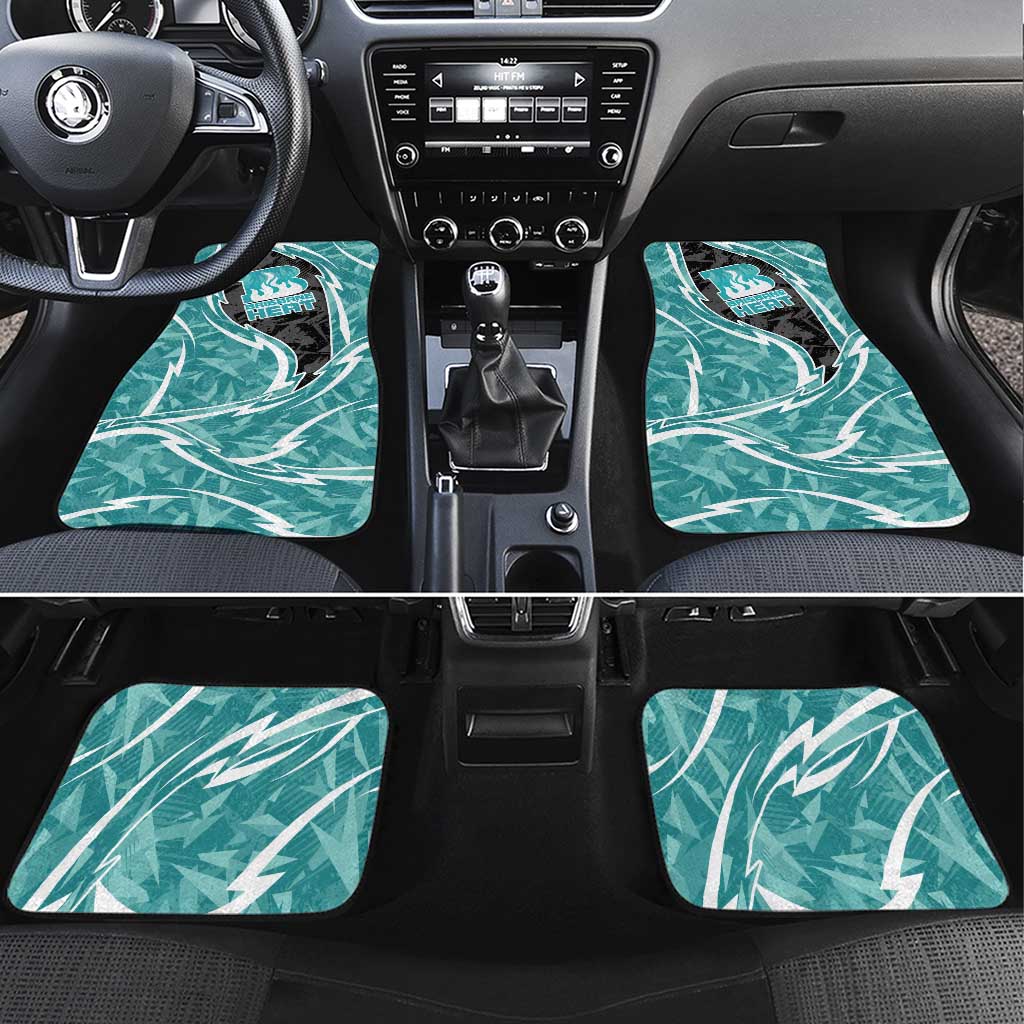 Brisbane Heat Car Mats Flaming Lightning Storm Geometric Sports Mascot Art