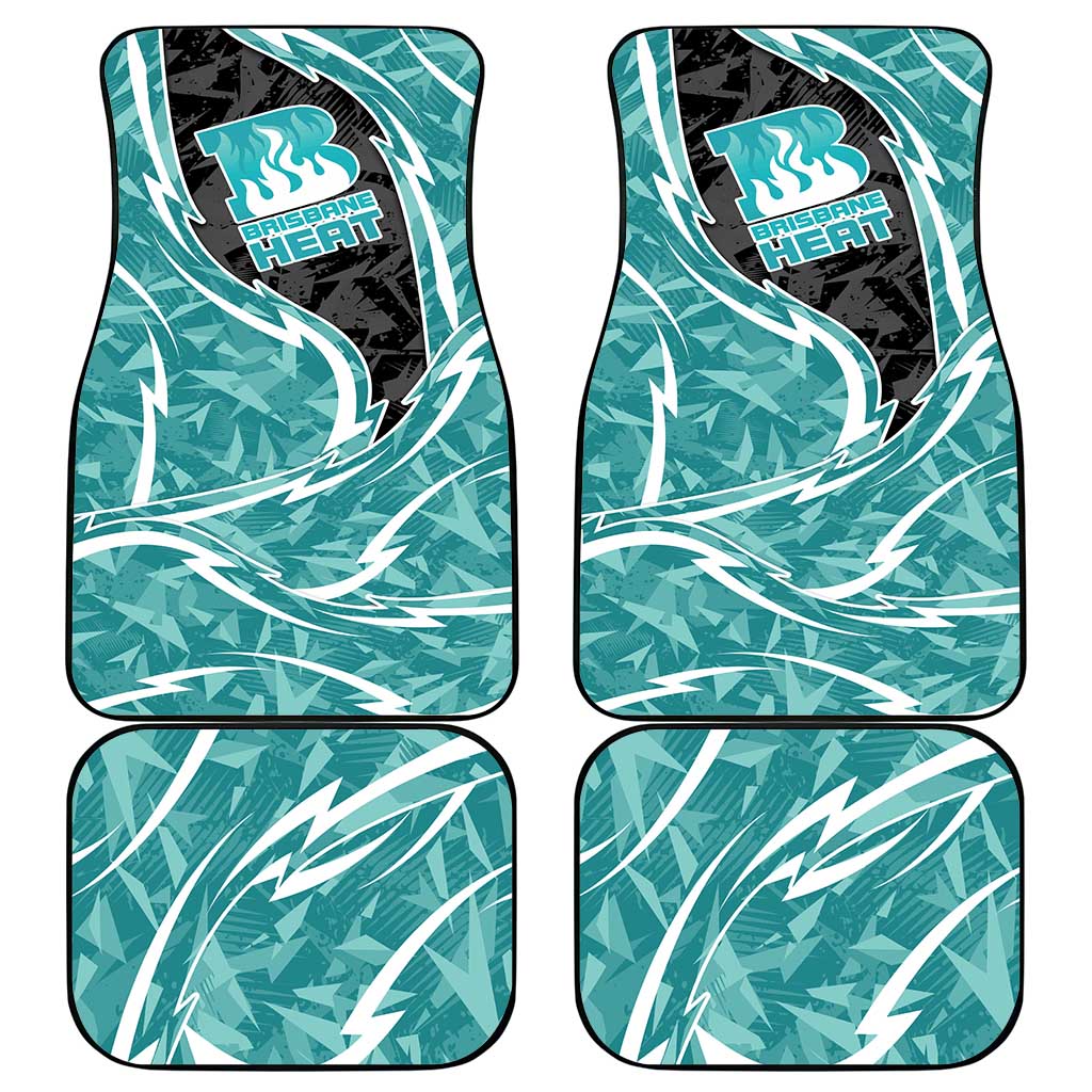 Brisbane Heat Car Mats Flaming Lightning Storm Geometric Sports Mascot Art