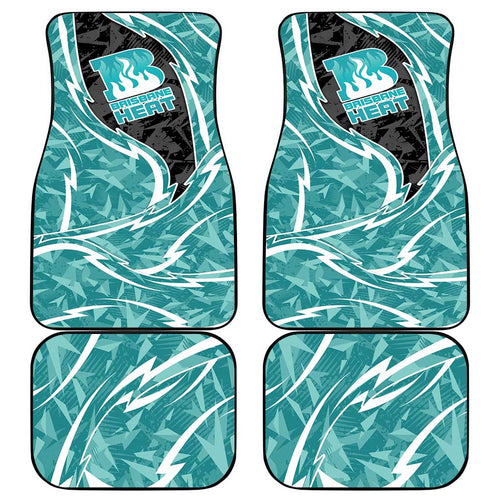 Brisbane Heat Car Mats Flaming Lightning Storm Geometric Sports Mascot Art