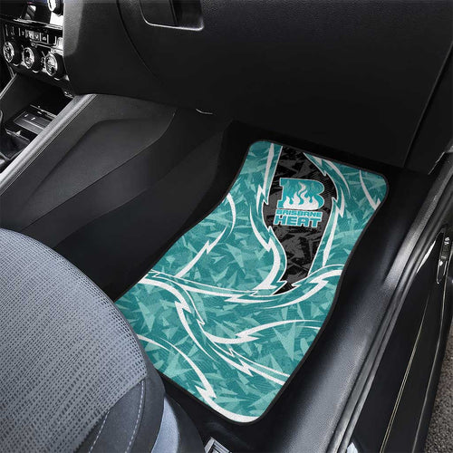 Brisbane Heat Car Mats Flaming Lightning Storm Geometric Sports Mascot Art