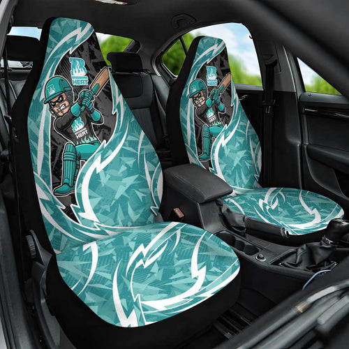 Brisbane Heat Car Seat Cover Flaming Lightning Storm Geometric Sports Mascot Art