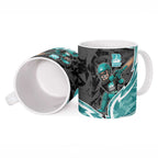 Brisbane Heat Ceramic Mug Flaming Lightning Storm Geometric Sports Mascot Art