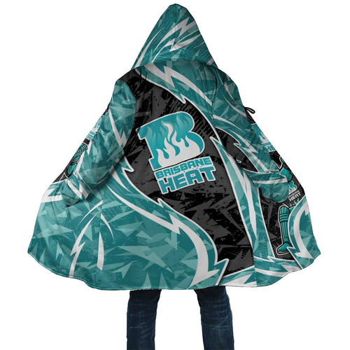Brisbane Heat Cloak Flaming Lightning Storm Geometric Sports Mascot Art