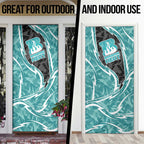 Brisbane Heat Door Cover Flaming Lightning Storm Geometric Sports Mascot Art
