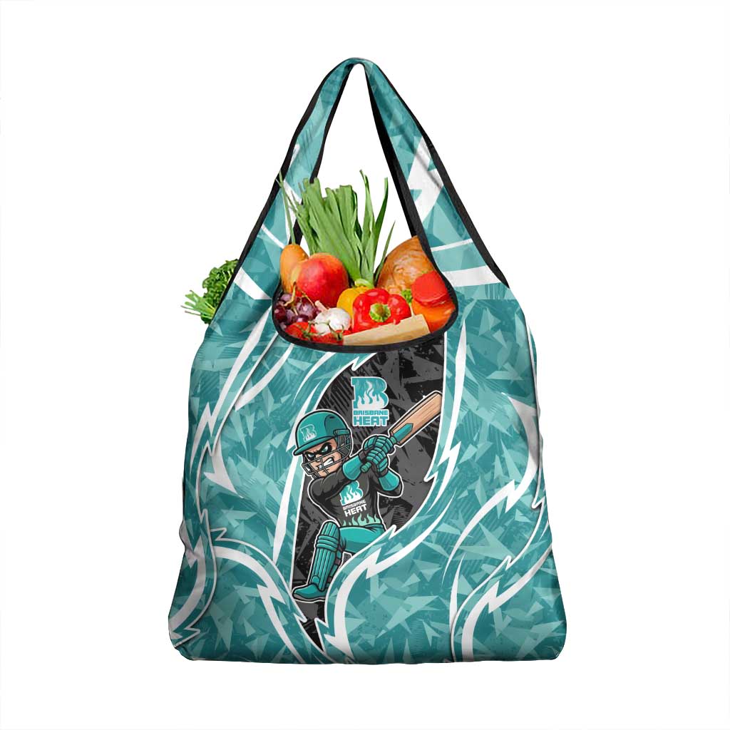 Brisbane Heat Grocery Bag Flaming Lightning Storm Geometric Sports Mascot Art