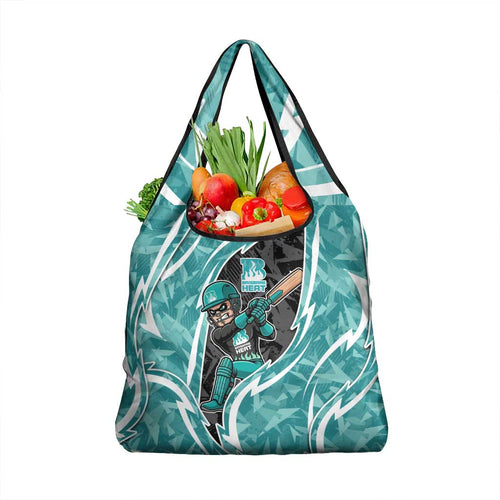 Brisbane Heat Grocery Bag Flaming Lightning Storm Geometric Sports Mascot Art