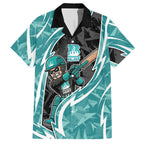 Brisbane Heat Hawaiian Shirt Flaming Lightning Storm Geometric Sports Mascot Art