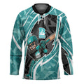 Brisbane Heat Hockey Jersey Flaming Lightning Storm Geometric Sports Mascot Art