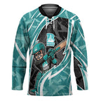 Brisbane Heat Hockey Jersey Flaming Lightning Storm Geometric Sports Mascot Art