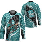 Brisbane Heat Hockey Jersey Flaming Lightning Storm Geometric Sports Mascot Art