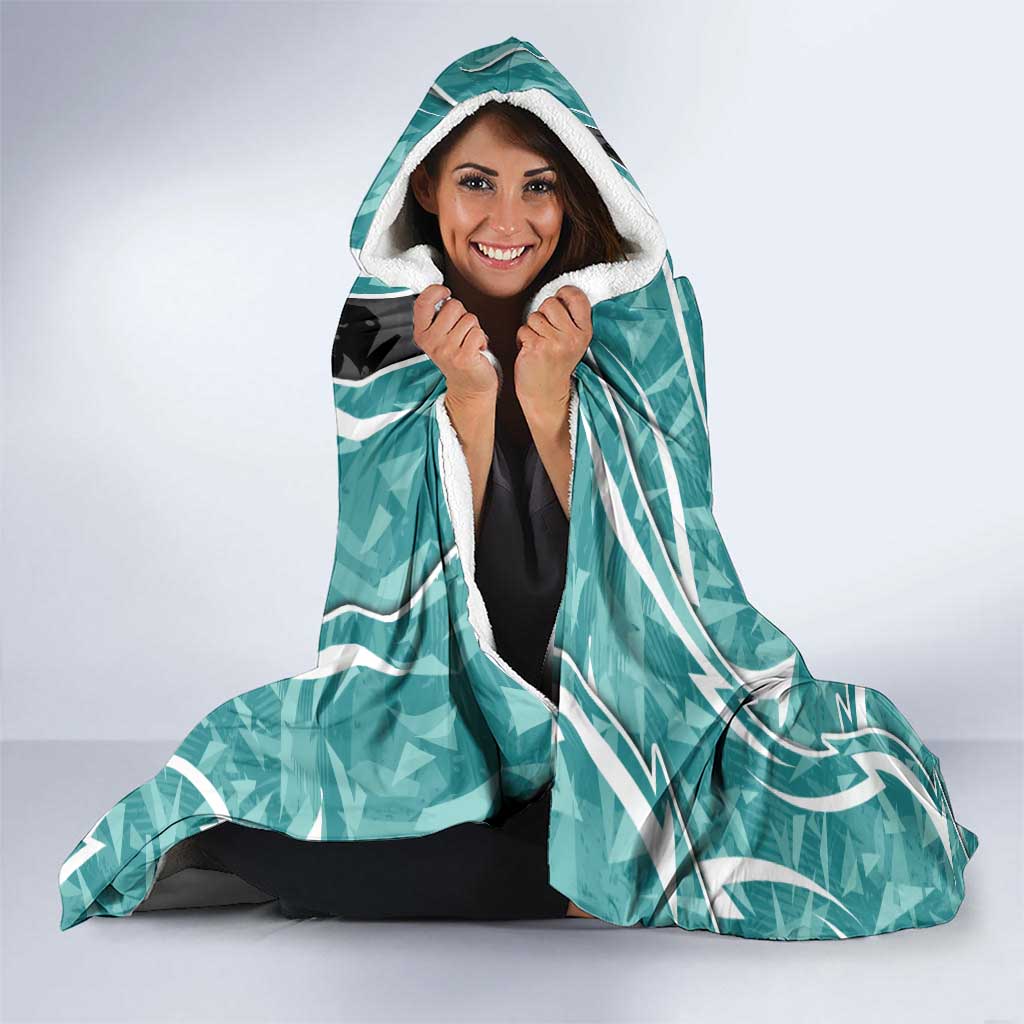 Brisbane Heat Hooded Blanket Flaming Lightning Storm Geometric Sports Mascot Art