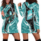 Brisbane Heat Hoodie Dress Flaming Lightning Storm Geometric Sports Mascot Art