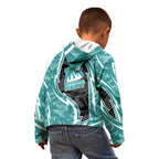 Brisbane Heat Kid Hoodie Flaming Lightning Storm Geometric Sports Mascot Art