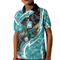 Brisbane Heat Kid Polo Shirt Flaming Lightning Storm Geometric Sports Mascot Art