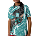Brisbane Heat Kid Polo Shirt Flaming Lightning Storm Geometric Sports Mascot Art