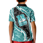 Brisbane Heat Kid Polo Shirt Flaming Lightning Storm Geometric Sports Mascot Art