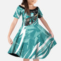 Brisbane Heat Kid Short Sleeve Dress Flaming Lightning Storm Geometric Sports Mascot Art