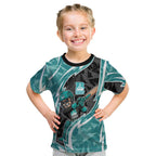 Brisbane Heat Kid T Shirt Flaming Lightning Storm Geometric Sports Mascot Art