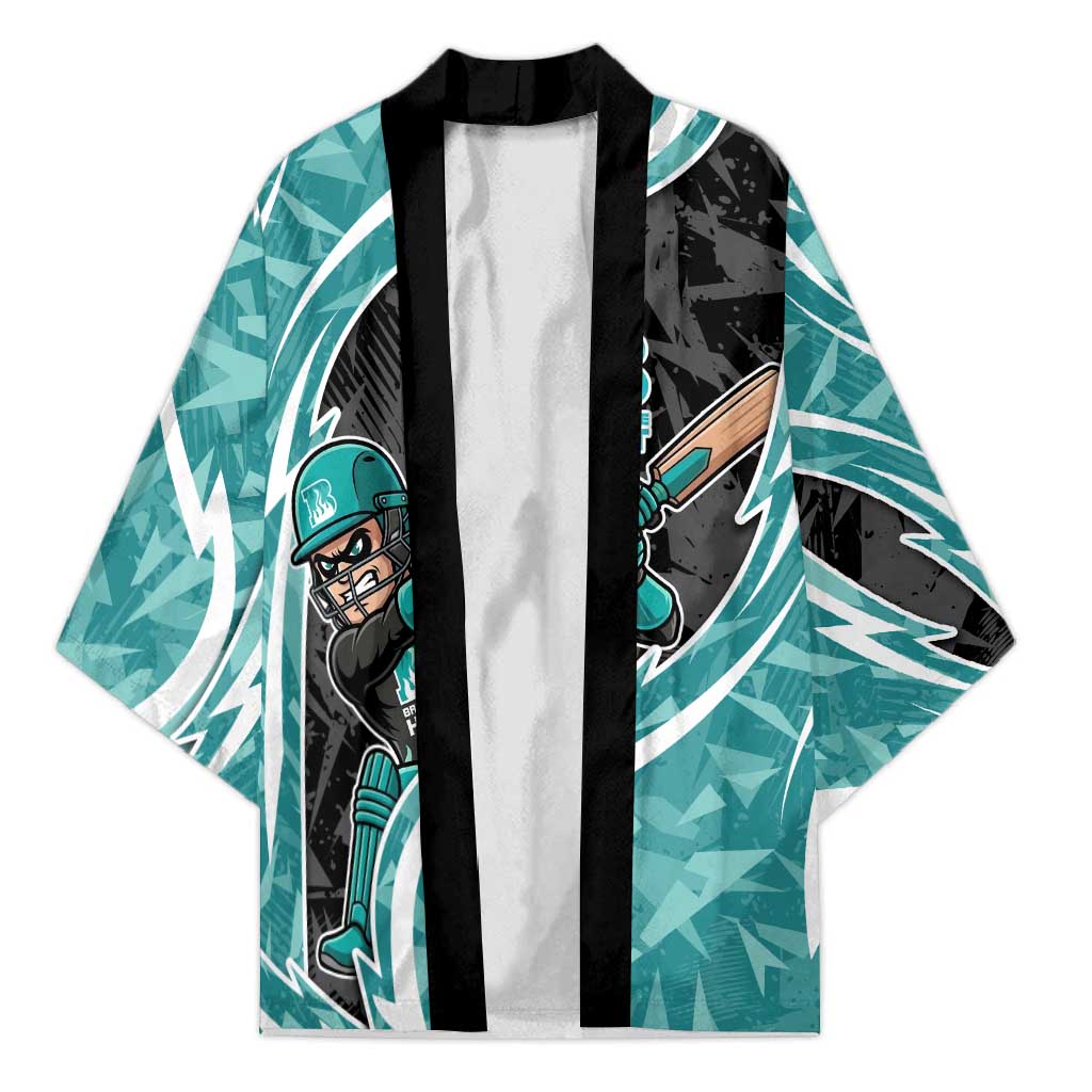 Brisbane Heat Kimono Flaming Lightning Storm Geometric Sports Mascot Art