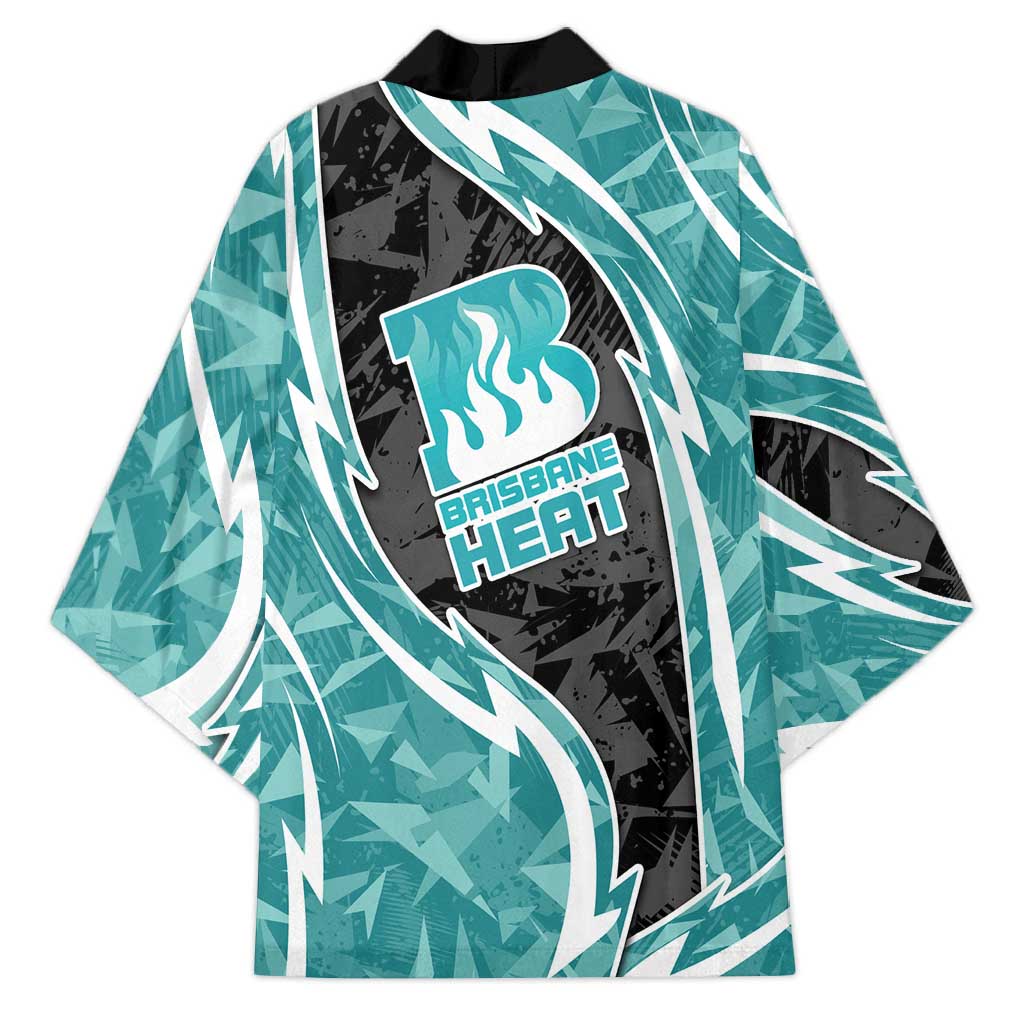 Brisbane Heat Kimono Flaming Lightning Storm Geometric Sports Mascot Art