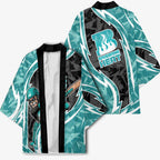 Brisbane Heat Kimono Flaming Lightning Storm Geometric Sports Mascot Art