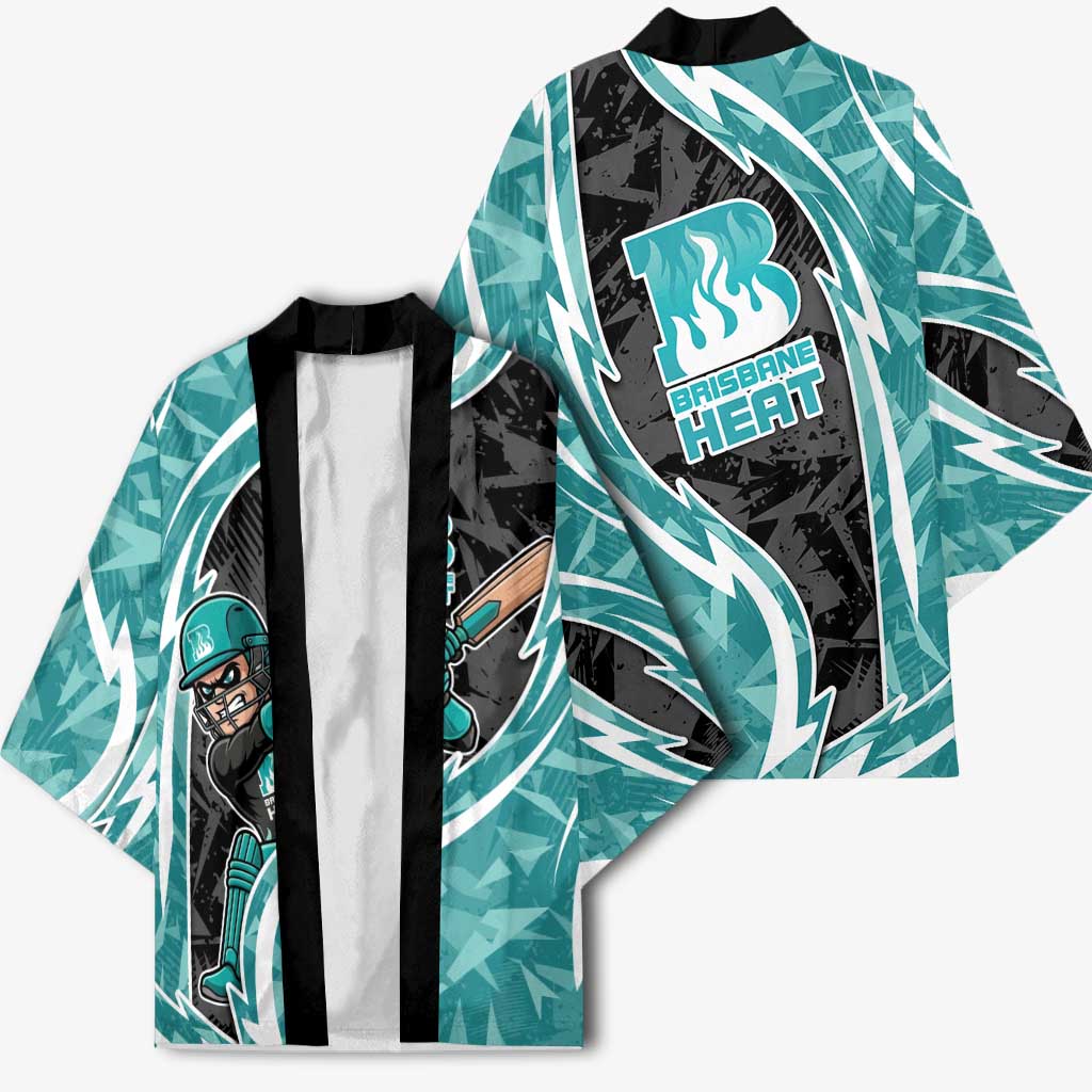 Brisbane Heat Kimono Flaming Lightning Storm Geometric Sports Mascot Art