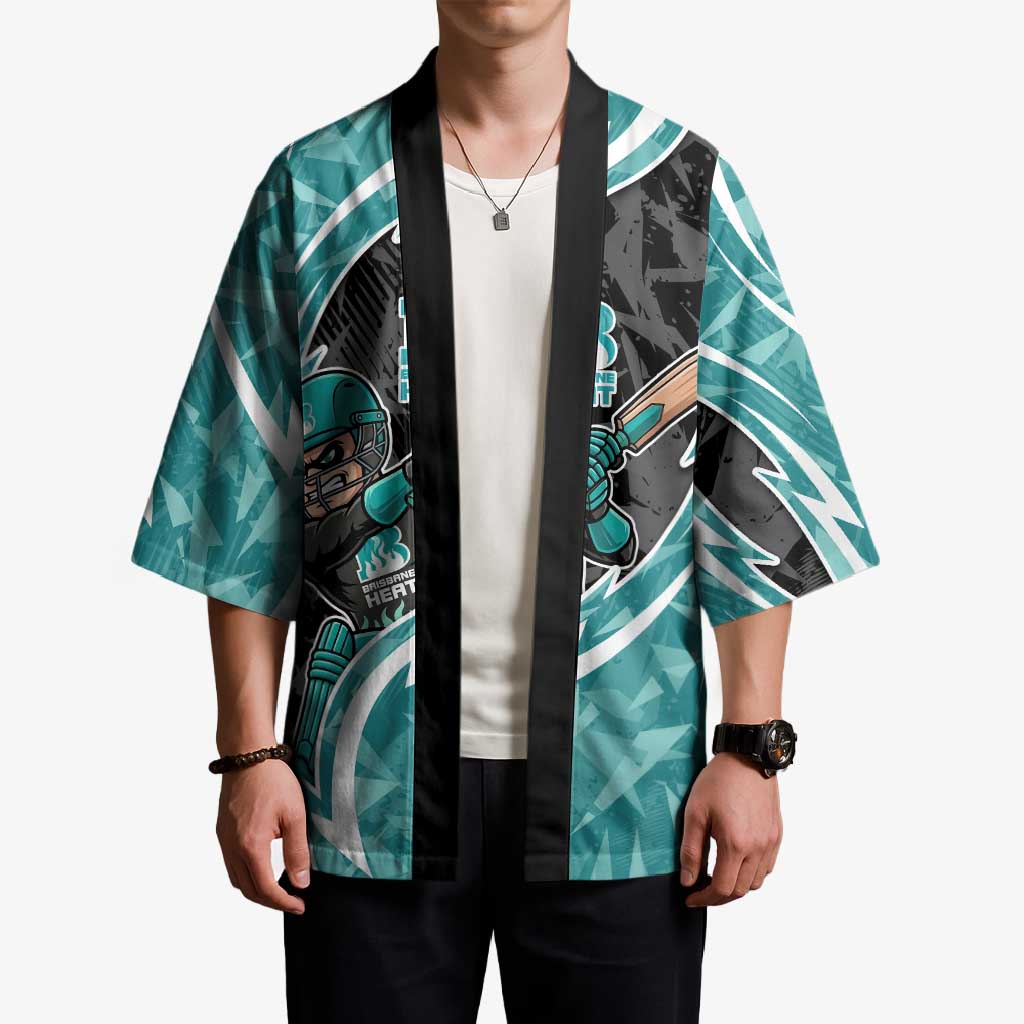Brisbane Heat Kimono Flaming Lightning Storm Geometric Sports Mascot Art