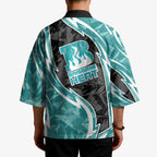 Brisbane Heat Kimono Flaming Lightning Storm Geometric Sports Mascot Art