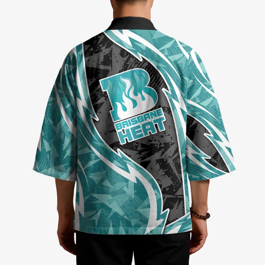 Brisbane Heat Kimono Flaming Lightning Storm Geometric Sports Mascot Art