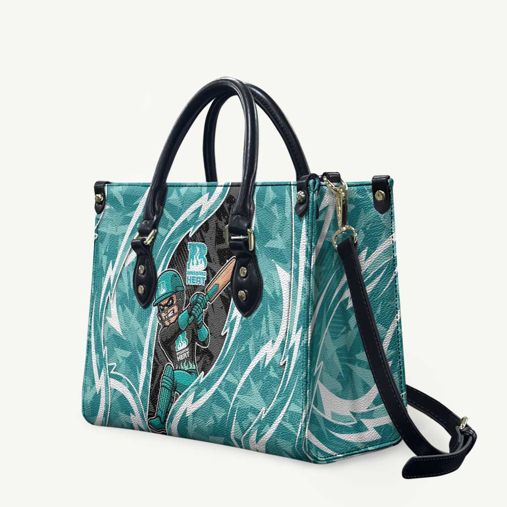 Brisbane Heat Leather Bag Flaming Lightning Storm Geometric Sports Mascot Art