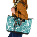 Brisbane Heat Leather Tote Bag Flaming Lightning Storm Geometric Sports Mascot Art