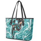 Brisbane Heat Leather Tote Bag Flaming Lightning Storm Geometric Sports Mascot Art
