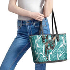 Brisbane Heat Leather Tote Bag Flaming Lightning Storm Geometric Sports Mascot Art
