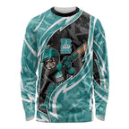 Brisbane Heat Long Sleeve Shirt Flaming Lightning Storm Geometric Sports Mascot Art
