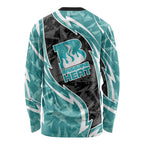 Brisbane Heat Long Sleeve Shirt Flaming Lightning Storm Geometric Sports Mascot Art