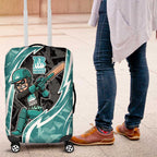 Brisbane Heat Luggage Cover Flaming Lightning Storm Geometric Sports Mascot Art