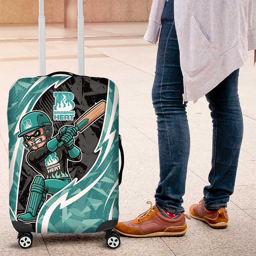 Brisbane Heat Luggage Cover Flaming Lightning Storm Geometric Sports Mascot Art
