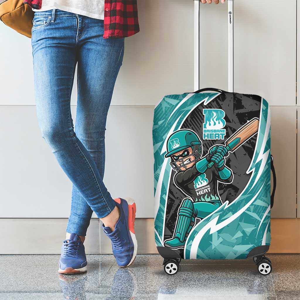 Brisbane Heat Luggage Cover Flaming Lightning Storm Geometric Sports Mascot Art