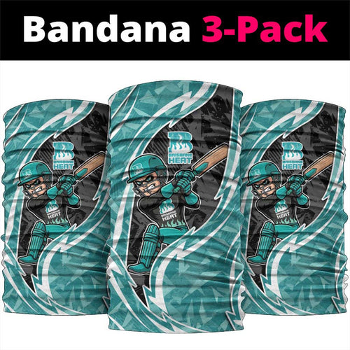 Brisbane Heat Neck Gaiter Flaming Lightning Storm Geometric Sports Mascot Art