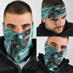 Brisbane Heat Neck Gaiter Flaming Lightning Storm Geometric Sports Mascot Art