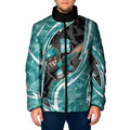 Brisbane Heat Padded Jacket Flaming Lightning Storm Geometric Sports Mascot Art