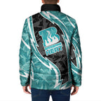 Brisbane Heat Padded Jacket Flaming Lightning Storm Geometric Sports Mascot Art