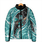 Brisbane Heat Padded Jacket Flaming Lightning Storm Geometric Sports Mascot Art