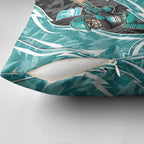 Brisbane Heat Pillow Cover Flaming Lightning Storm Geometric Sports Mascot Art