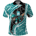 Brisbane Heat Polo Shirt Flaming Lightning Storm Geometric Sports Mascot Art